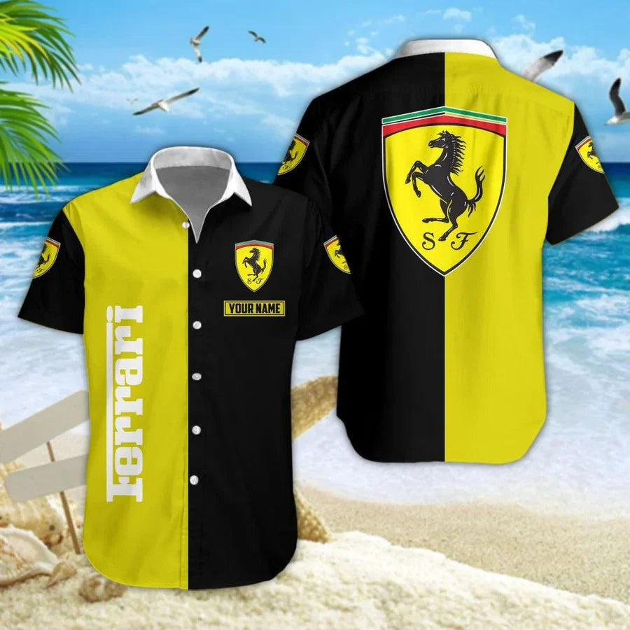 [FAN MUST-HAVE] NEW CUSTOMIZED F106 FER SCUDERIA FERRARI UNISEX HAWAIIAN SHIRT & SHORTS SET