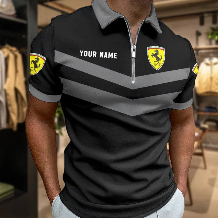 [FAN MUST-HAVE] NEW CUSTOMIZED F106 FER SCUDERIA FERRARI ZIP POLO SHIRT