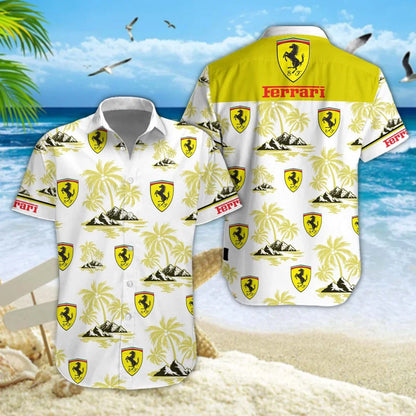 [FAN MUST-HAVE] NEW CUSTOMIZED F106 FER SCUDERIA FERRARI UNISEX HAWAIIAN SHIRT & SHORTS SET