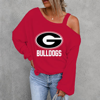 [FAN FAVORITE] NEW CUSTOMIZED NCAA FBS06 GEB GEORGIA BULLDOGS DROP SHOULDER SWEATSHIRT
