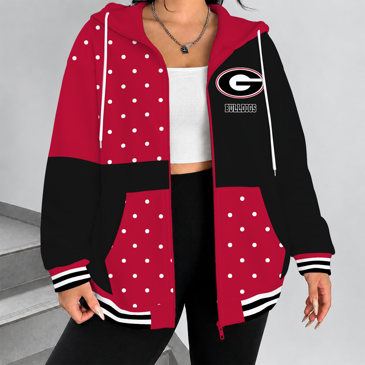 [FAN FAVORITE] NEW CUSTOMIZED NCAA FBS06 GEB GEORGIA BULLDOGS ZIP HOODIE