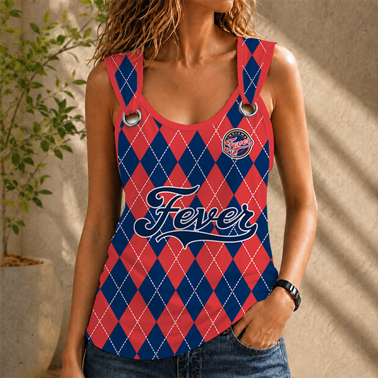 [FAN FAVORITE] NEW CUSTOMIZED WNBA06 IDF INDIANA FEVER O-RING SHOULDER TANK TOP