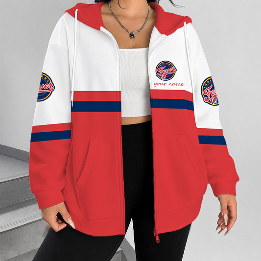 [FAN FAVORITE] NEW CUSTOMIZED WNBA06 IDF INDIANA FEVER ZIP HOODIE