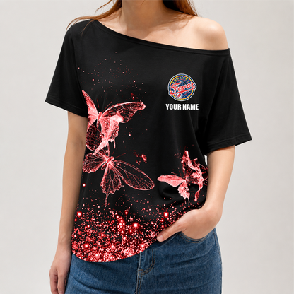 [FAN FAVORITE] NEW CUSTOMIZED WNBA06 IDF INDIANA FEVER OFF-SHOULDER SHIRT