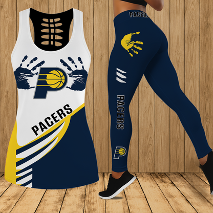[HOT DEAL] NEW CUSTOMIZED NBA06 IPA INDIANA PACERS HOLLOW TANK TOP & LEGGINGS SET