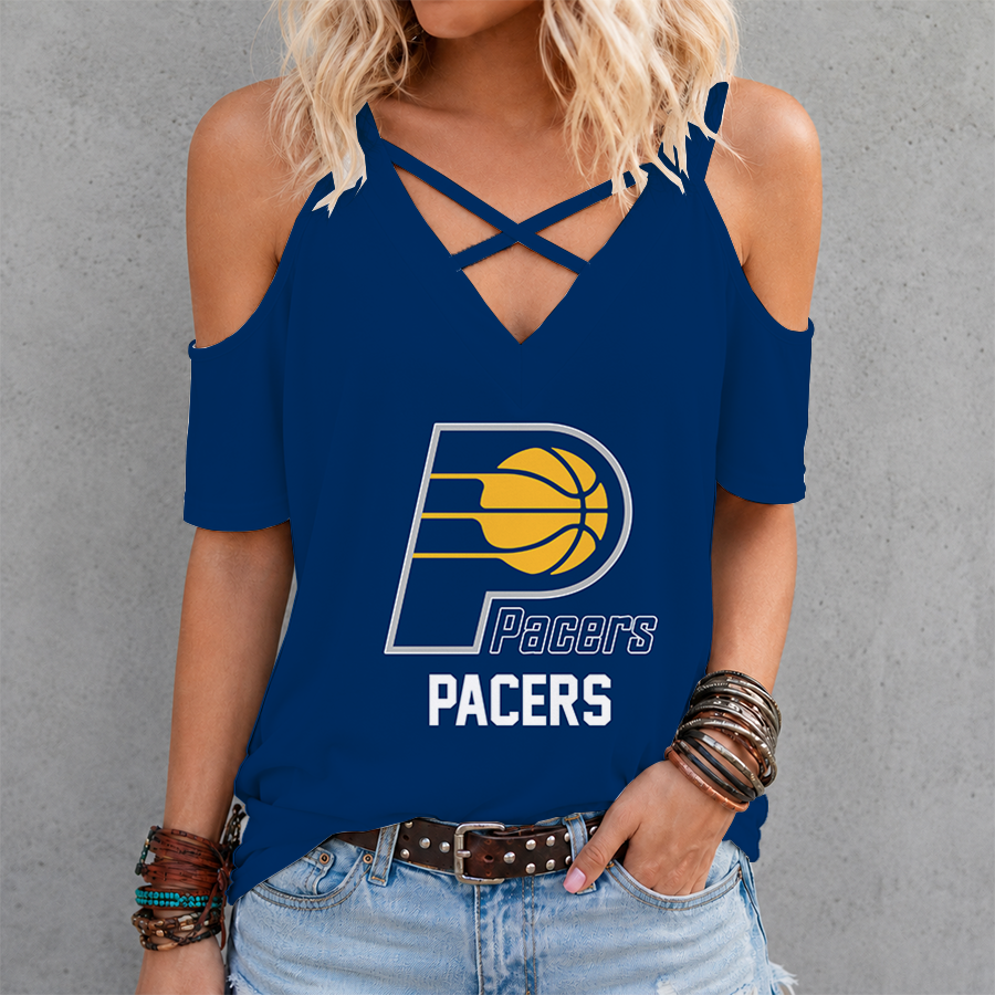 [HOT DEAL] NEW CUSTOMIZED NBA06 IPA INDIANA PACERS CRISS CROSS V-NECK TOP