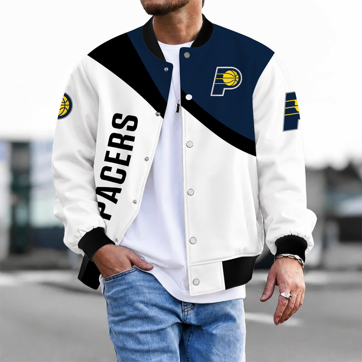 [HOT DEAL] NEW CUSTOMIZED NBA06 IPA INDIANA PACERS BASEBALL JACKET, SATIN VARSITY JACKET