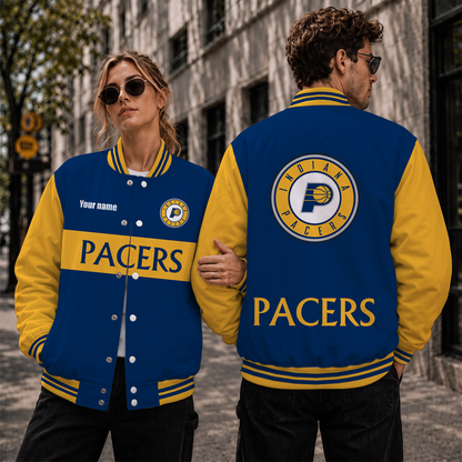 [HOT DEAL] NEW CUSTOMIZED NBA06 IPA INDIANA PACERS BASEBALL JACKET, SATIN VARSITY JACKET