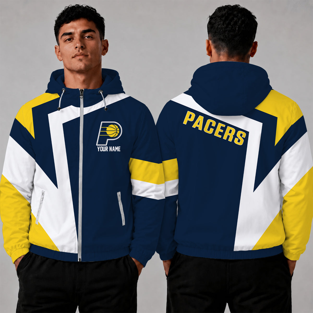 [HOT DEAL] NEW CUSTOMIZED NBA06 IPA INDIANA PACERS WINDBREAKER JACKET