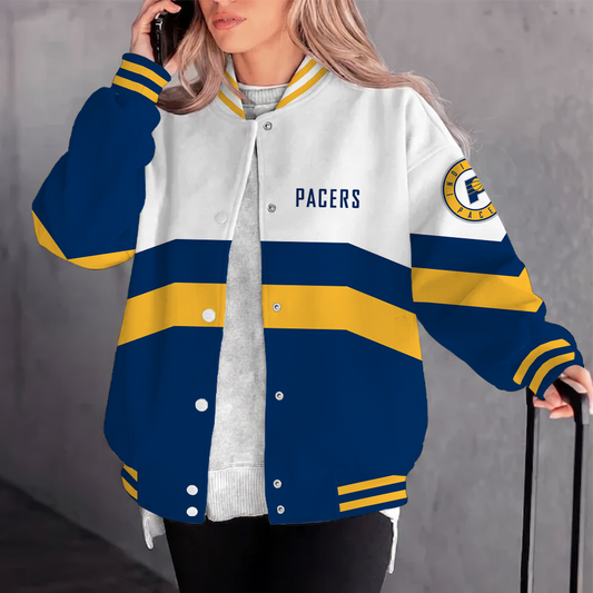 [HOT DEAL] NEW CUSTOMIZED NBA06 IPA INDIANA PACERS BASEBALL JACKET, SATIN VARSITY JACKET