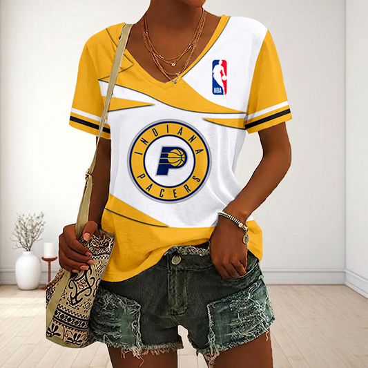 [HOT DEAL] NEW CUSTOMIZED NBA06 IPA INDIANA PACERS V-NECK FEMALE SHIRT
