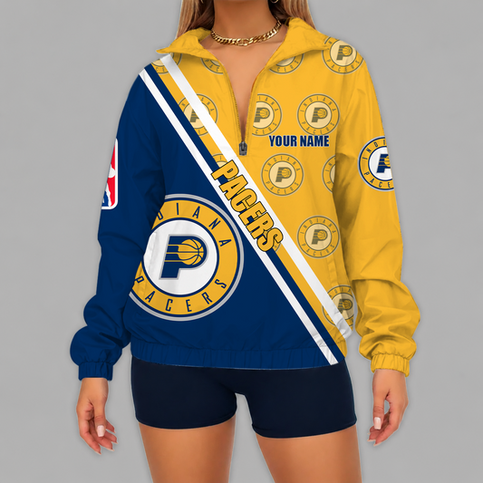 [HOT DEAL] NEW CUSTOMIZED NBA06 IPA INDIANA PACERS V-NECK ZIPPER SWEATSHIRT JACKET