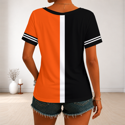 [FLASH SALE] NEW CUSTOMIZED MLB06 SFG SAN FRANCISCO GIANTS V-NECK FEMALE SHIRT