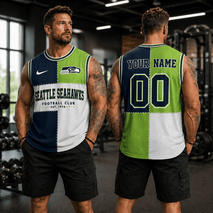[SPECIAL OFFER] NEW CUSTOMIZED NFL06 SSH SEATTLE SEAHAWKS MEN'S GYM SHIRT