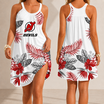 [SUPER SALE] NEW CUSTOMIZED NHL06 NJD NEW JERSEY DEVILS CAMISOLE DRESS
