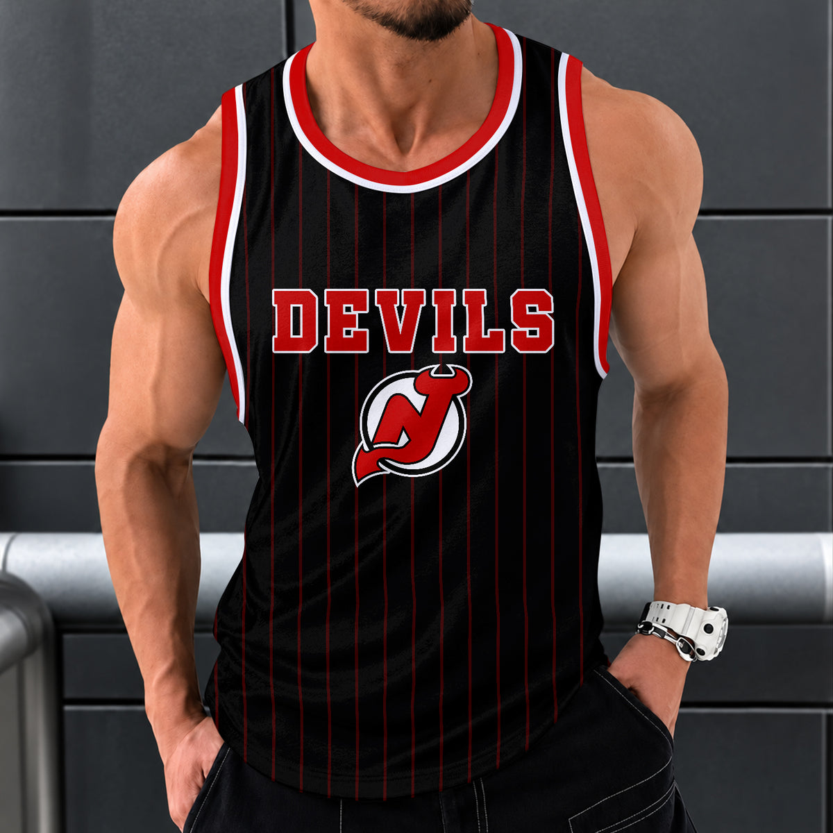 [SUPER SALE] NEW CUSTOMIZED NHL06 NJD NEW JERSEY DEVILS UNISEX TANK TOP