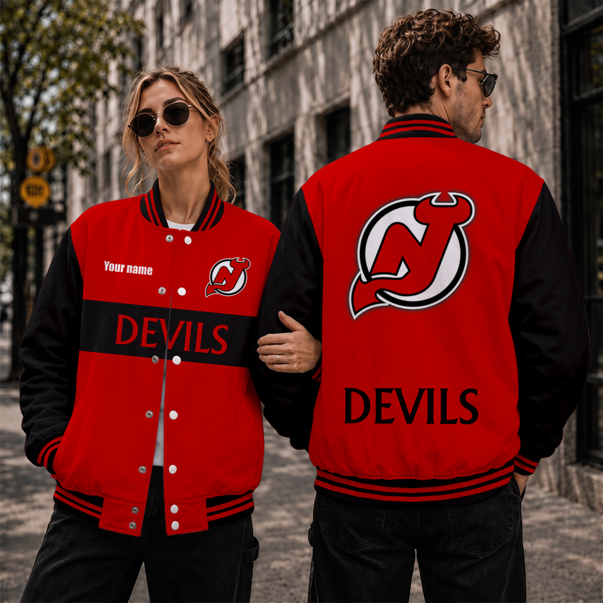 [SUPER SALE] NEW CUSTOMIZED NHL06 NJD NEW JERSEY DEVILS SATIN VARSITY JACKET & BASEBALL JACKET