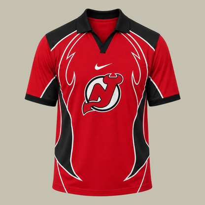 [SUPER SALE] NEW CUSTOMIZED NHL06 NJD NEW JERSEY DEVILS POLO SHIRT