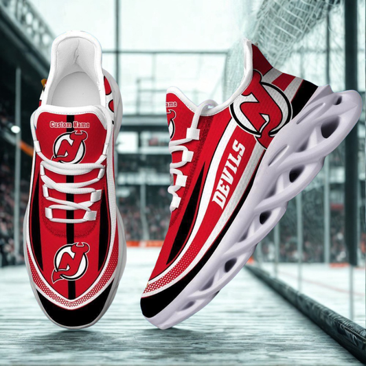 [SUPER SALE ] NEW CUSTOMIZED NHL06 NJD NEW JERSEY DEVILS MAX SOUL SHOES