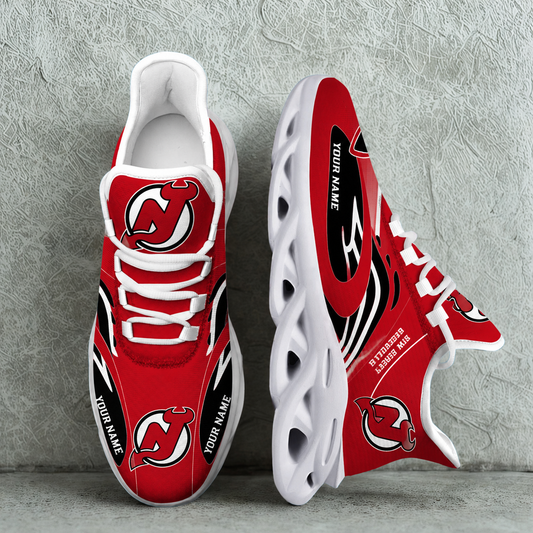 [SUPER SALE ] NEW CUSTOMIZED NHL06 NJD NEW JERSEY DEVILS MAX SOUL SHOES