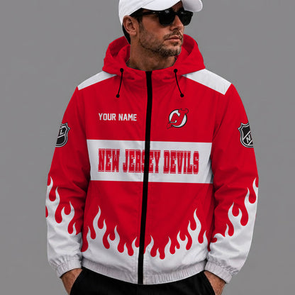 [SUPER SALE] NEW CUSTOMIZED NHL06 NJD NEW JERSEY DEVILS WINDBREAKER JACKET