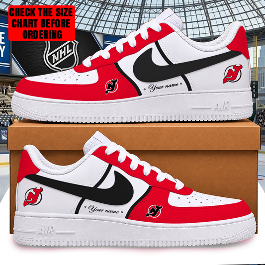 [SUPER SALE] NEW CUSTOMIZED NHL06 NJD NEW JERSEY DEVILS AF1 SHOES