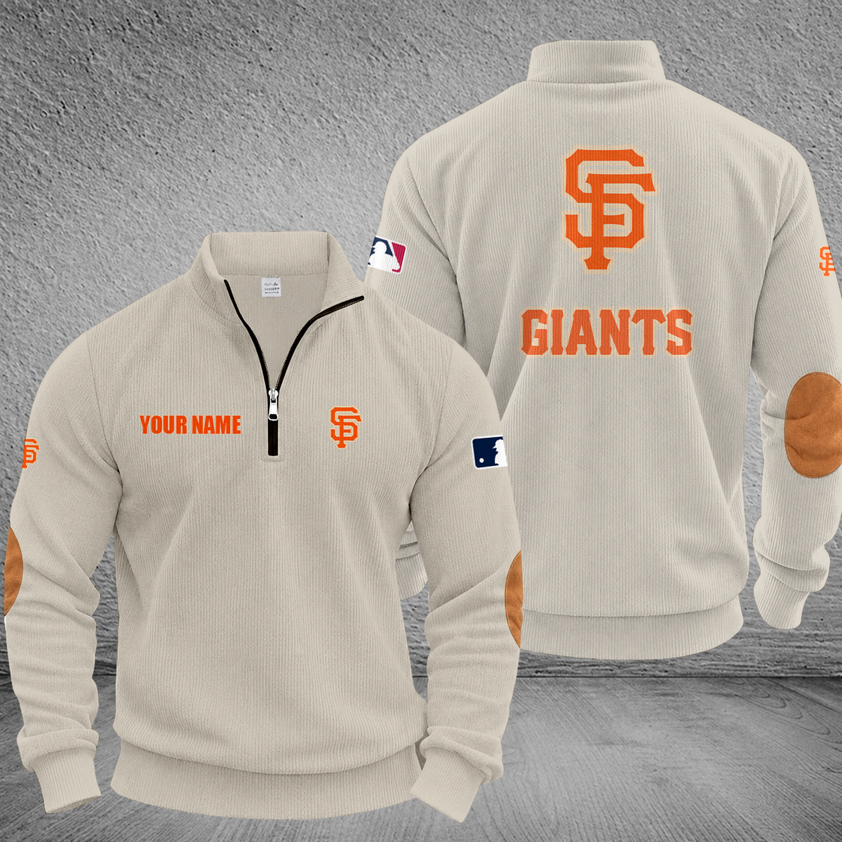 [FLASH SALE] NEW CUSTOMIZED MLB06 SFG SAN FRANCISCO GIANTS MULTICOLOR STRIPED QUATER ZIP SWEATSHIRT