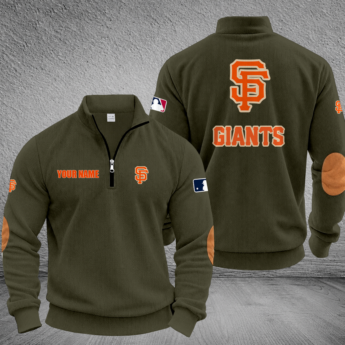 [FLASH SALE] NEW CUSTOMIZED MLB06 SFG SAN FRANCISCO GIANTS MULTICOLOR STRIPED QUATER ZIP SWEATSHIRT