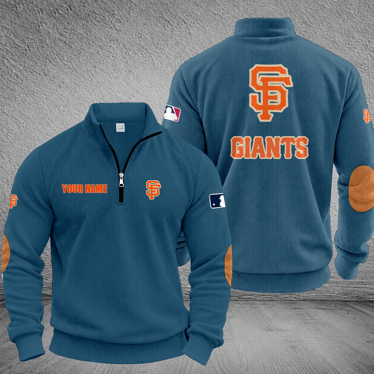 [FLASH SALE] NEW CUSTOMIZED MLB06 SFG SAN FRANCISCO GIANTS MULTICOLOR STRIPED QUATER ZIP SWEATSHIRT