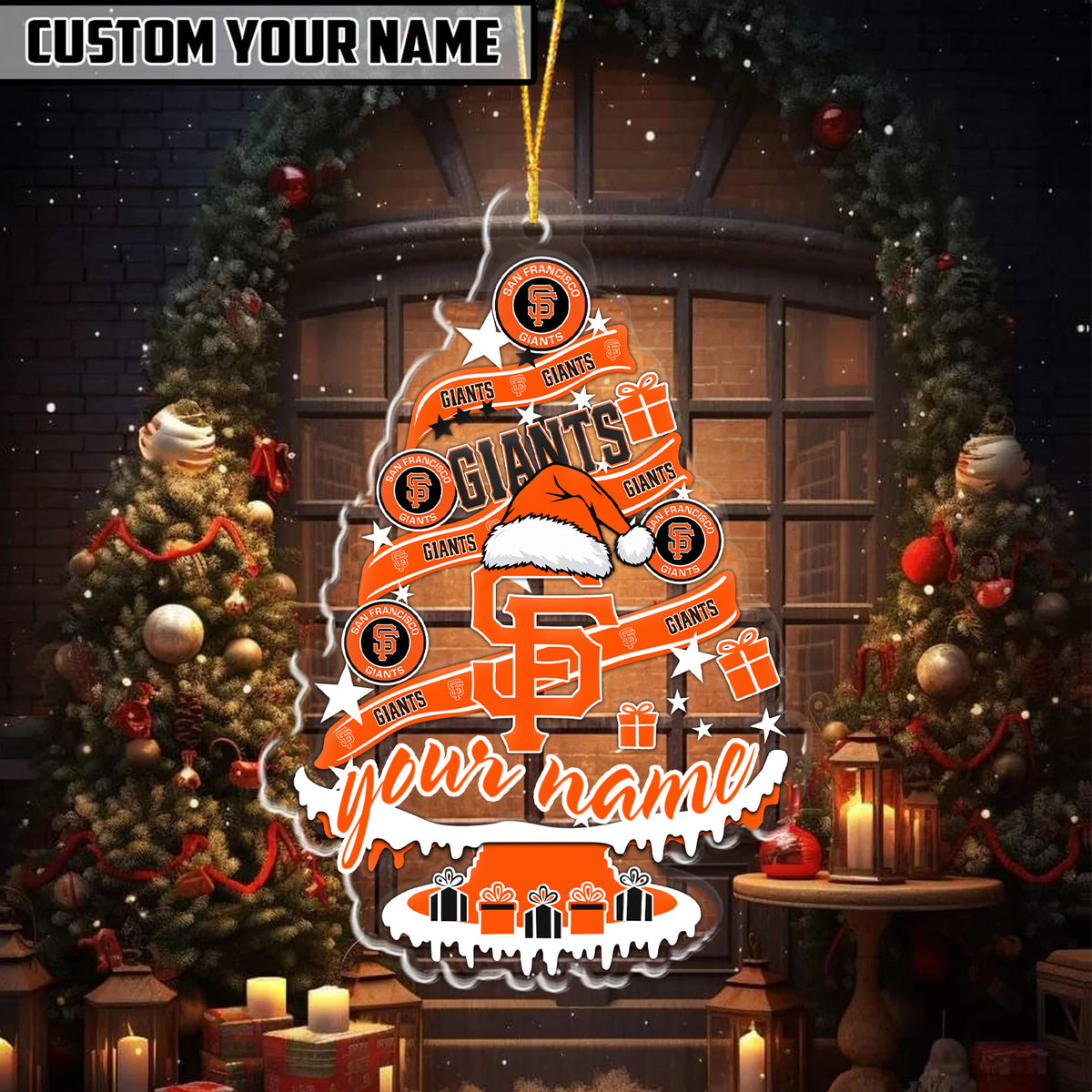 [FLASH SALE] NEW CUSTOMIZED MLB06 SFG SAN FRANCISCO GIANTS CHRISTMAS ACRYLIC ORNAMENT