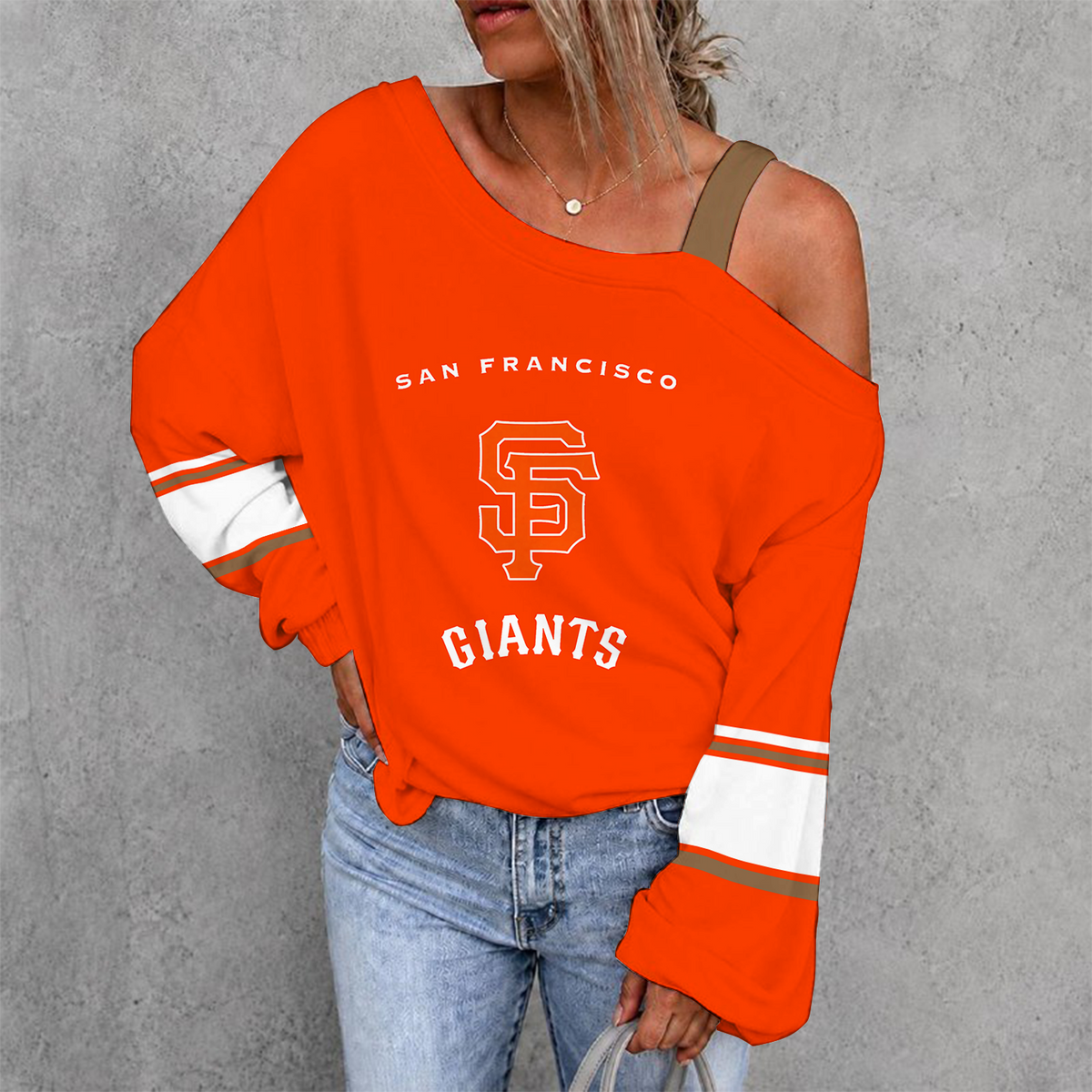 [FLASH SALE] NEW CUSTOMIZED MLB06 SFG SAN FRANCISCO GIANTS DROP SHOULDER SWEATSHIRT