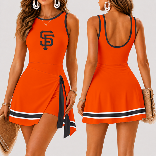 [FLASH SALE] NEW CUSTOMIZED MLB06 SFG SAN FRANCISCO GIANTS WOMEN'S SUMMER SKORT DRESS