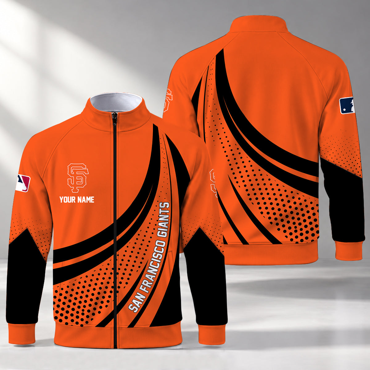 [FLASH SALE] NEW CUSTOMIZED MLB06 SFG SAN FRANCISCO GIANTS STAND COLLAR JACKET