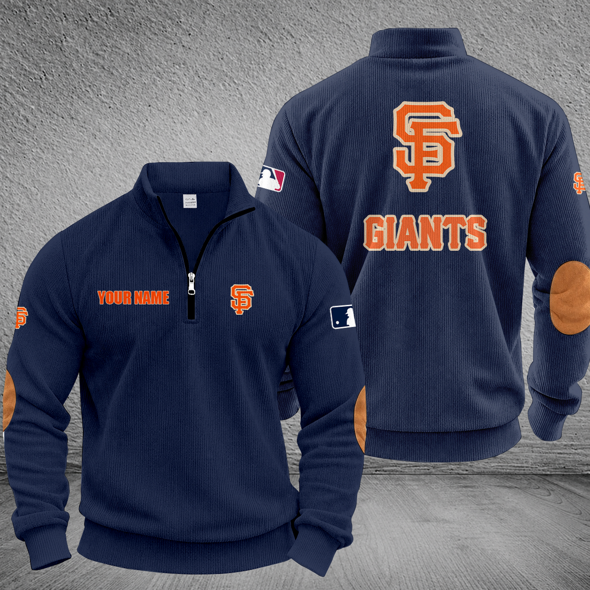 [FLASH SALE] NEW CUSTOMIZED MLB06 SFG SAN FRANCISCO GIANTS MULTICOLOR STRIPED QUATER ZIP SWEATSHIRT