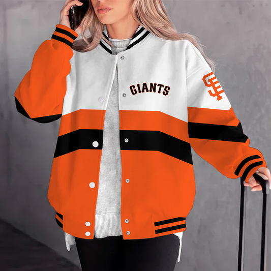 [FLASH SALE] NEW CUSTOMIZED MLB06 SFG SAN FRANCISCO GIANTS SATIN VARSITY & BASEBALL JACKET