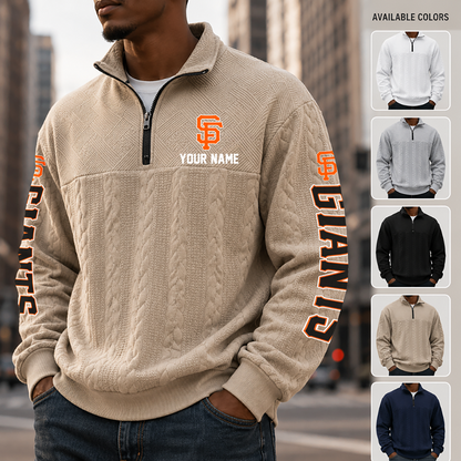 [FLASH SALE] NEW CUSTOMIZED MLB06 SFG SAN FRANCISCO GIANTS MULTICOLOR QUARTER-ZIP SWEATSHIRT