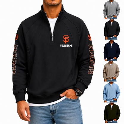 [FLASH SALE] NEW CUSTOMIZED MLB06 SFG SAN FRANCISCO GIANTS MEN'S QUARTER ZIP PULLOVER