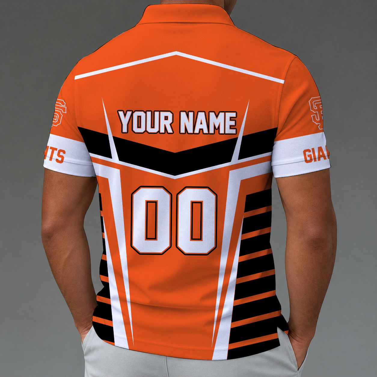[FLASH SALE] NEW CUSTOMIZED MLB06 SFG SAN FRANCISCO GIANTS ZIP POLO SHIRT
