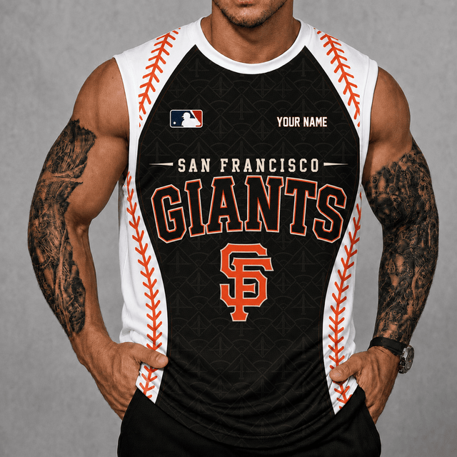 [FLASH SALE] NEW CUSTOMIZED MLB06 SFG SAN FRANCISCO GIANTS TANK TOP & GYM SHIRT