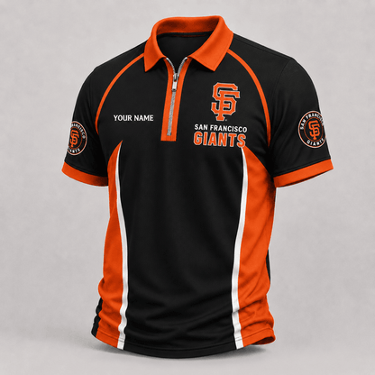 [FLASH SALE] NEW CUSTOMIZED MLB06 SFG SAN FRANCISCO GIANTS ZIP POLO SHIRT