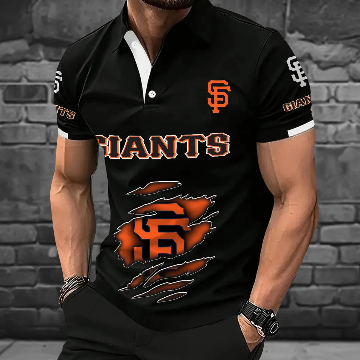 [FLASH SALE] NEW CUSTOMIZED MLB06 SFG SAN FRANCISCO GIANTS POLO SHIRT