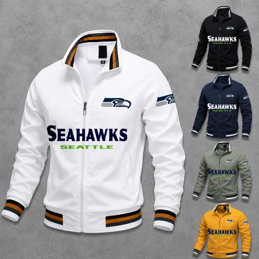 [SPECIAL OFFER] NEW CUSTOMIZED NFL06 SSH SEATTLE SEAHAWKS MULTICOLOR MEN'S CASUAL JACKET
