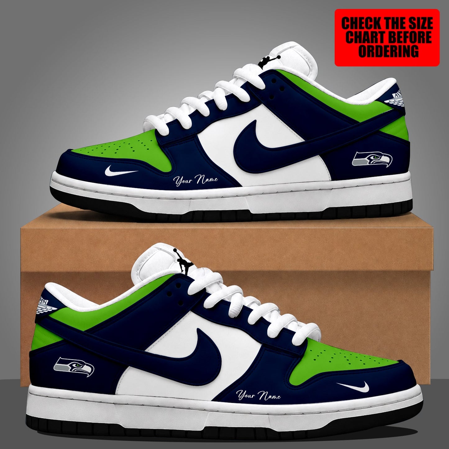 [SPECIAL OFFER] NEW CUSTOMIZED NFL06 SSH SEATTLE SEAHAWKS DUNK LOW SHOES