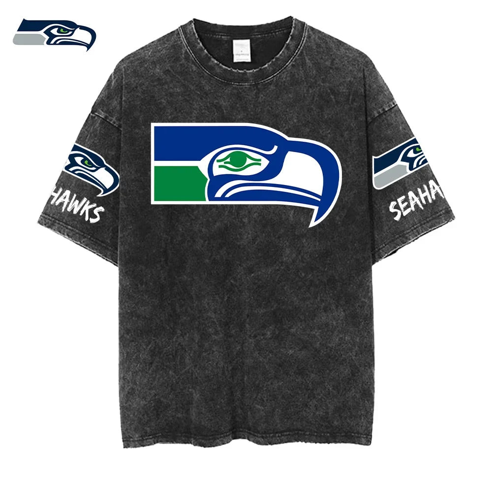 [SPECIAL OFFER] NEW CUSTOMIZED NFL06 SSH SEATTLE SEAHAWKS FUNNY MULTICOLOR WASHED TEE