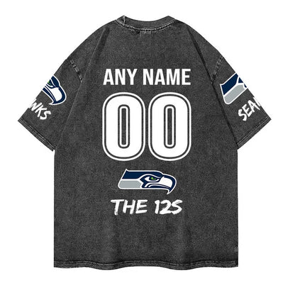 [SPECIAL OFFER] NEW CUSTOMIZED NFL06 SSH SEATTLE SEAHAWKS FUNNY MULTICOLOR WASHED TEE
