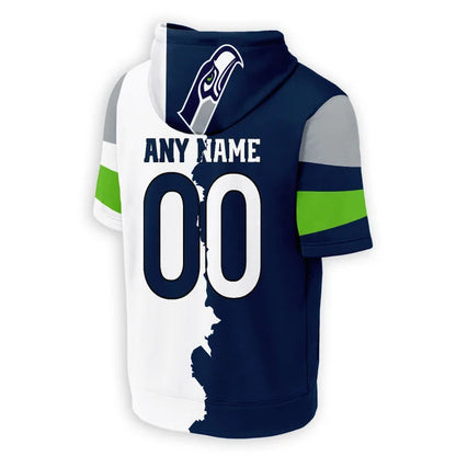 [SPECIAL OFFER] NEW CUSTOMIZED NFL06 SSH SEATTLE SEAHAWKS SHORT SLEEVE HOODIE T-SHIRT