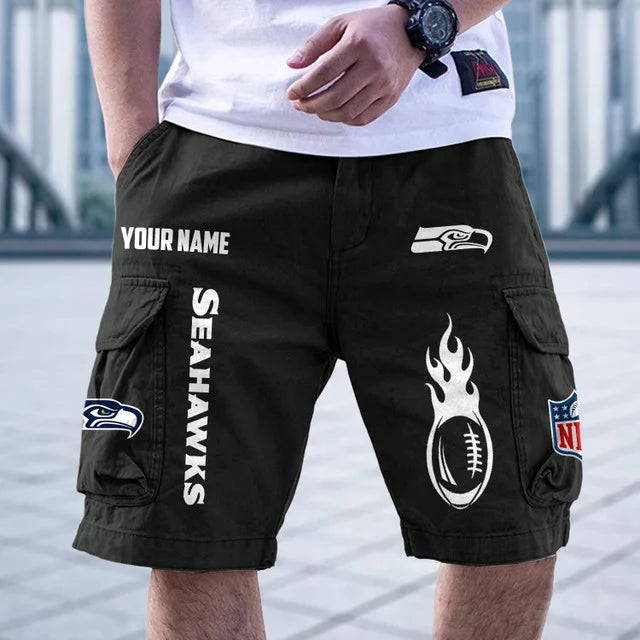 [SPECIAL OFFER] NEW CUSTOMIZED NFL06 SSH SEATTLE SEAHAWKS CARGO SHORTS