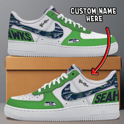 LIMITED EDITION - NEW CUSTOMIZED NFL06 SSH SEATTLE SEAHAWKS AF1 SNEAKERS