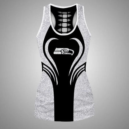 [SPECIAL OFFER] NEW CUSTOMIZED NFL06 SSH SEATTLE SEAHAWKS HOLLOW TANK TOP & LEGGINGS SET