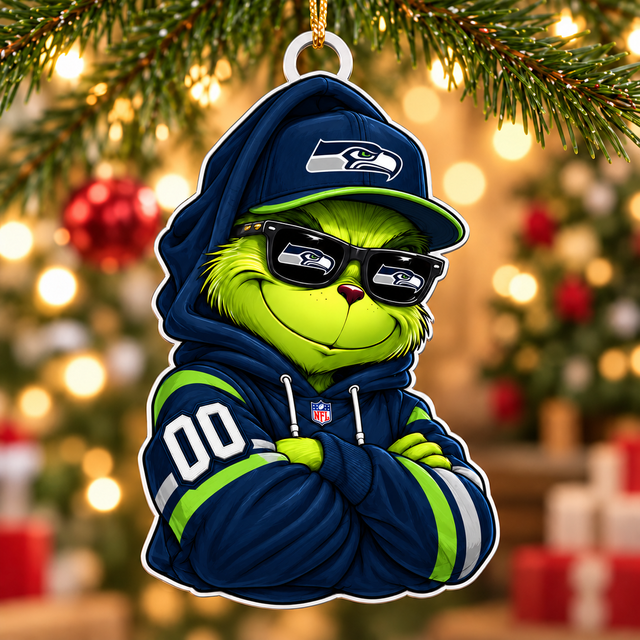[SPECIAL OFFER] NEW CUSTOMIZED NFL06 SSH SEATTLE SEAHAWKS CHRISTMAS ACRYLIC ORNAMENT